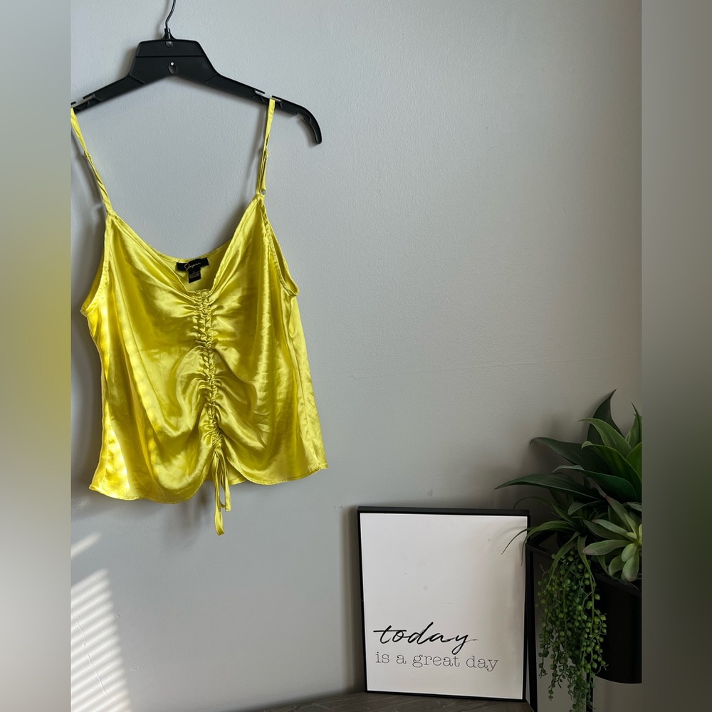 Satin Tank-Yellow